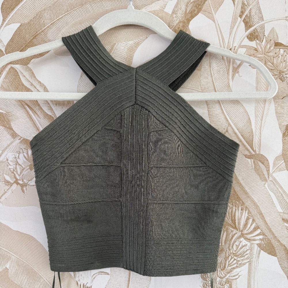 GUESS Bandage Crop Top Olive Green NEW!!!! - Picture 5 of 7